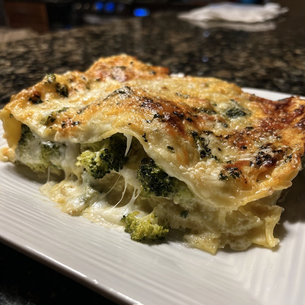 Lasagne mit Brokkoli und Cheddar