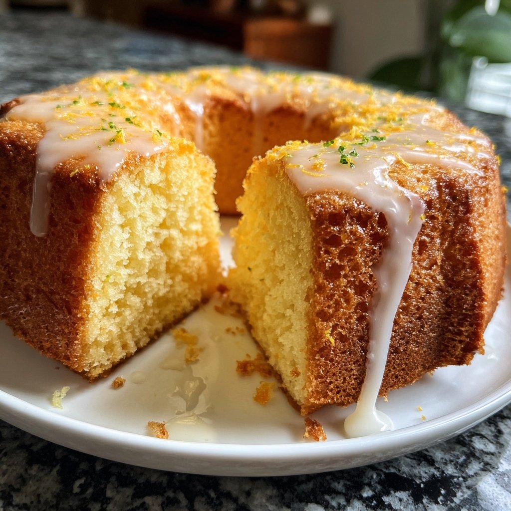 Zitronenkuchen mit Orangenabrieb