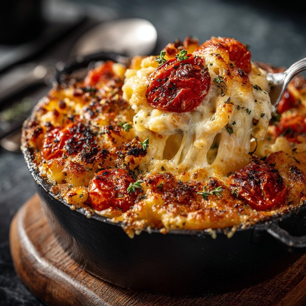 Nudelauflauf mit Tomaten und Kräutern