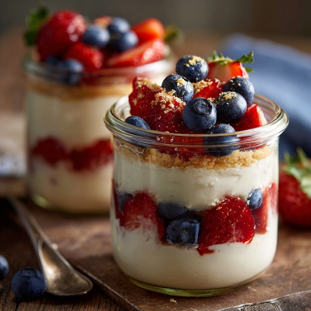Frühstück im Glas mit Skyr und Beeren