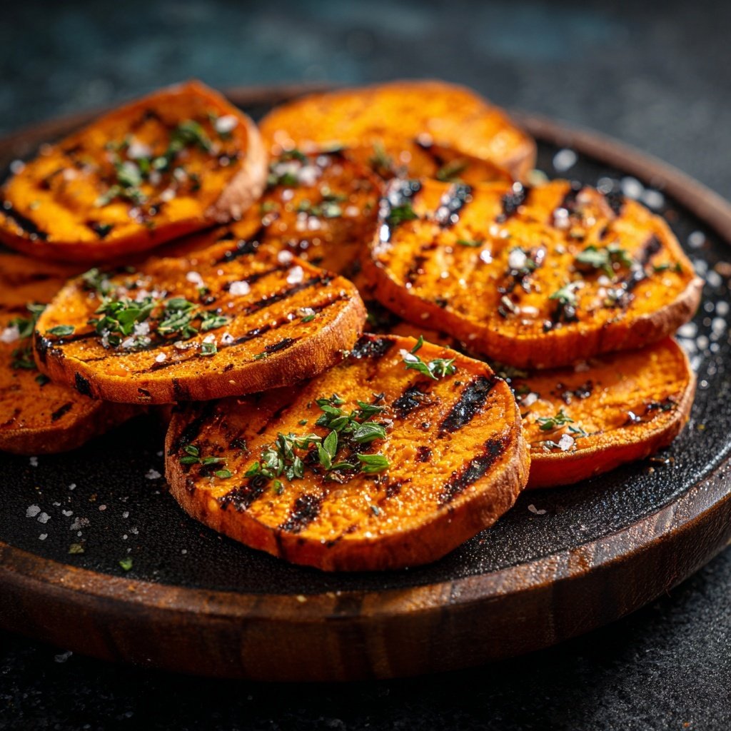 Gegrillte Süßkartoffel Scheiben