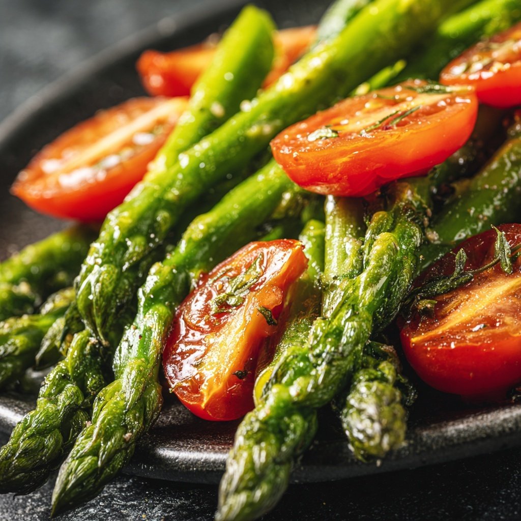 Grüner Spargel Mit Tomaten