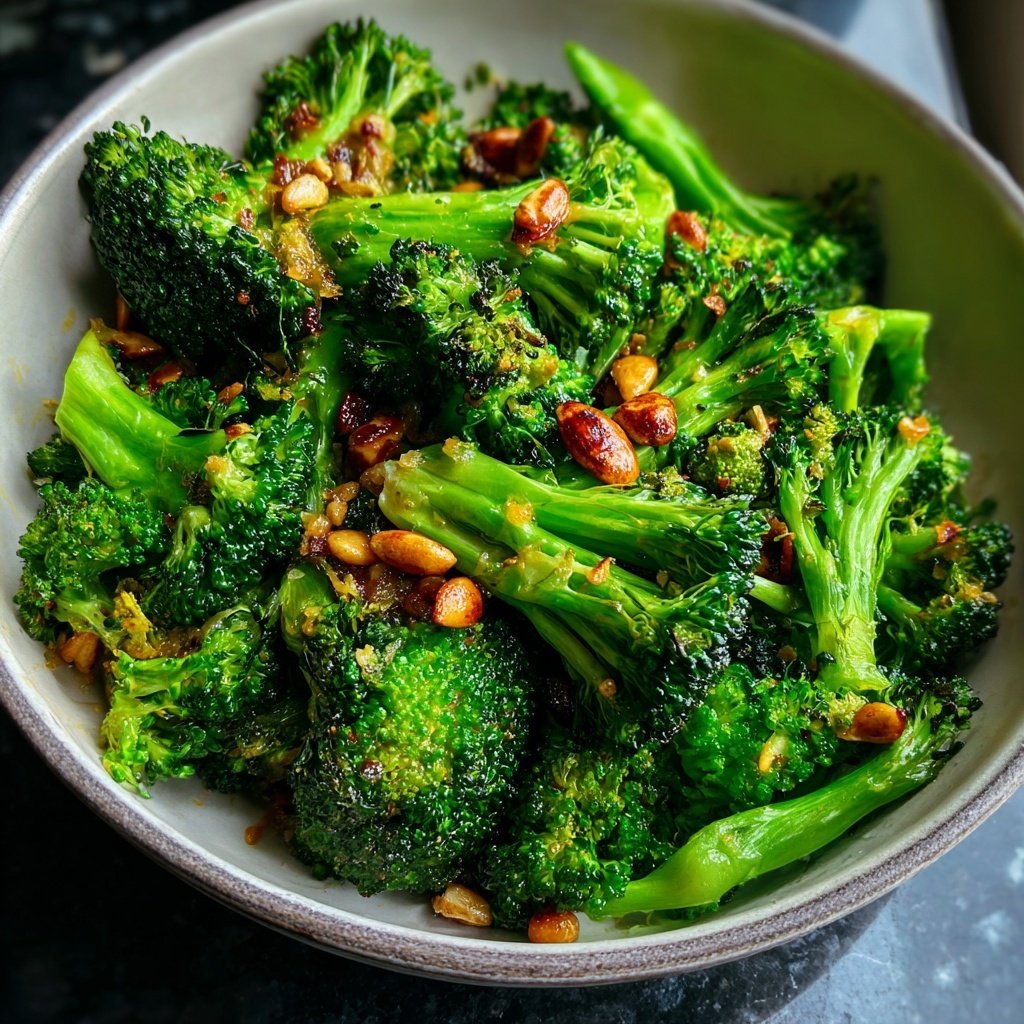 Brokkoli Pfanne Mit Pinienkernen
