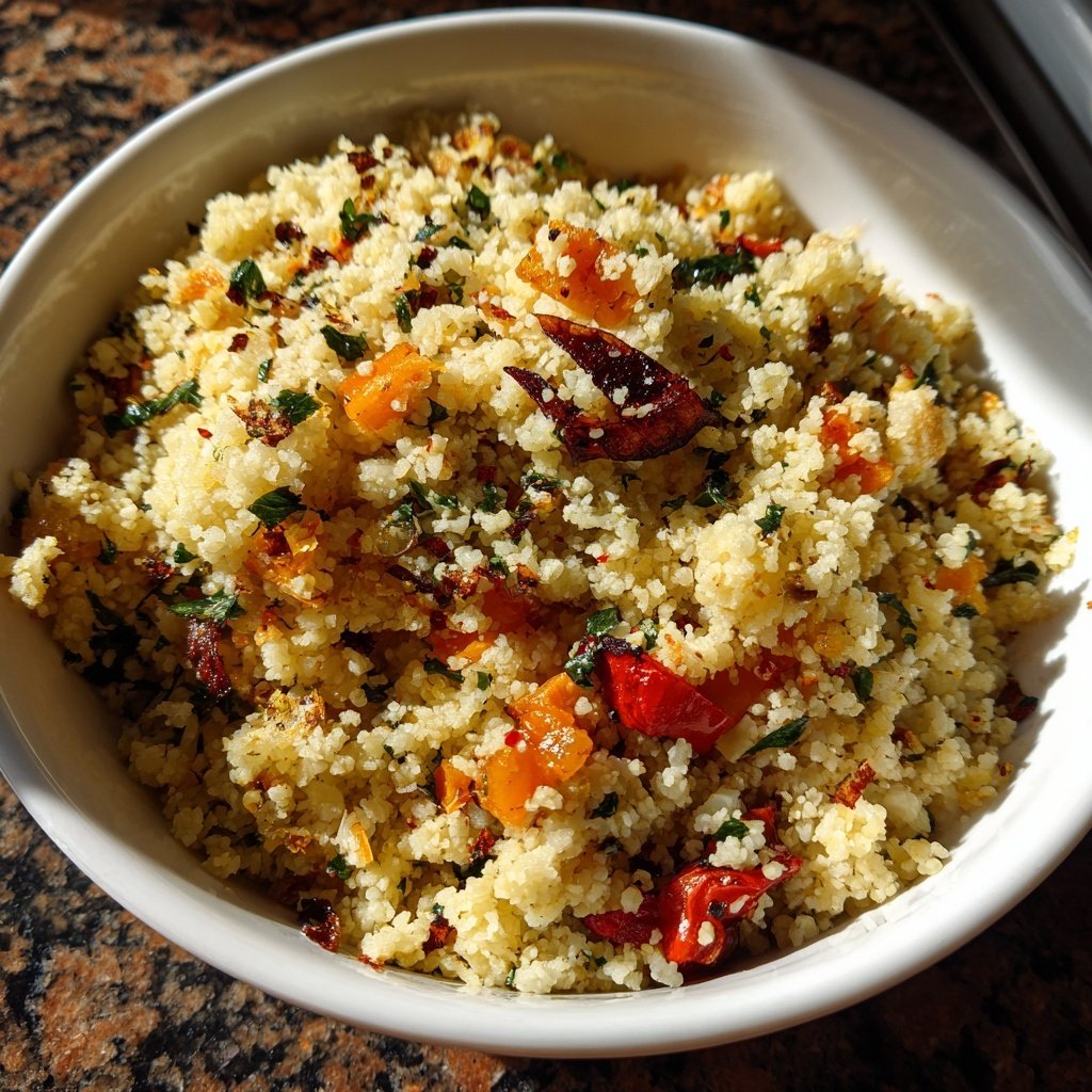 Mittagessen mit Bulgur und Ofengemüse