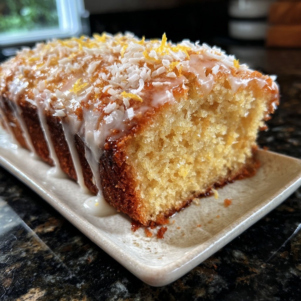 Zitronenkuchen mit Kokosflocken