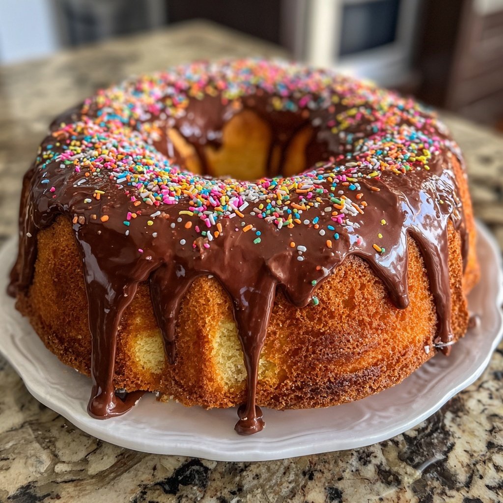 Geburtstagskuchen mit Schokoglasur