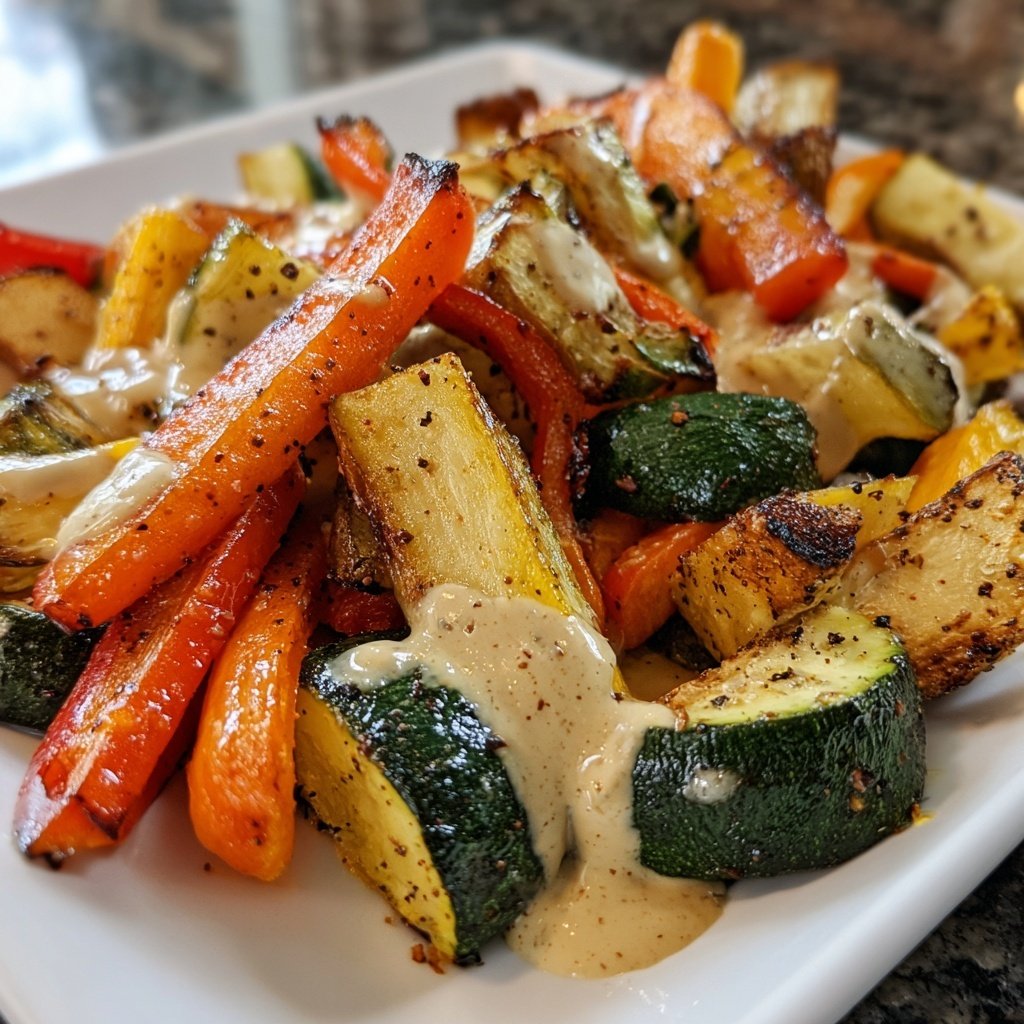 Ofengemüse mit Tahini-Sauce